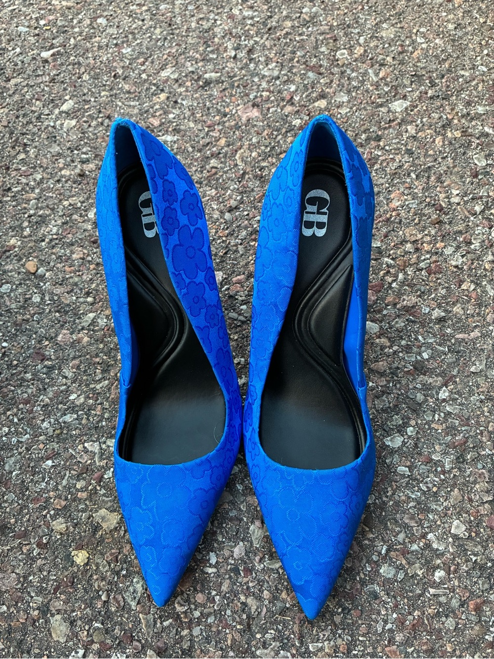 Gianni Bini Bright Blue Floral Pointed-Toe Pumps